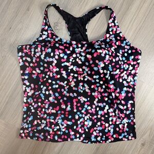 Aquabelle Black Polka Dot Tankini Top. Sz 20